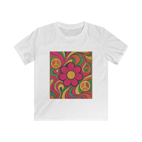 Groovy Flower Power - Kids Softstyle Tee