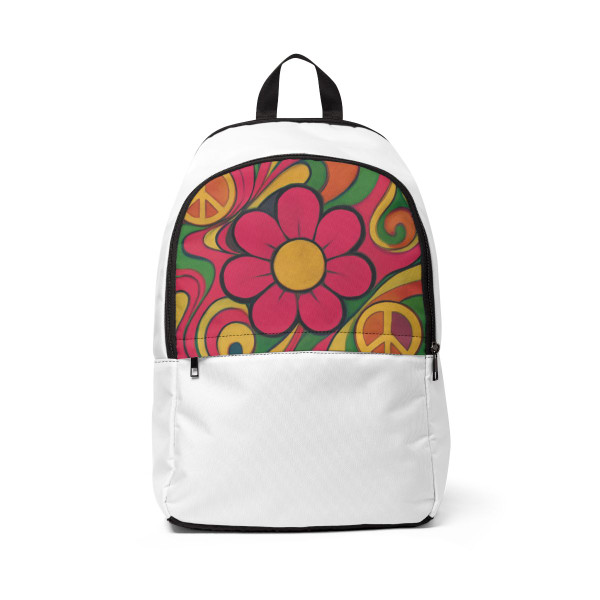 Groovy Flower Power - Unisex Fabric Backpack