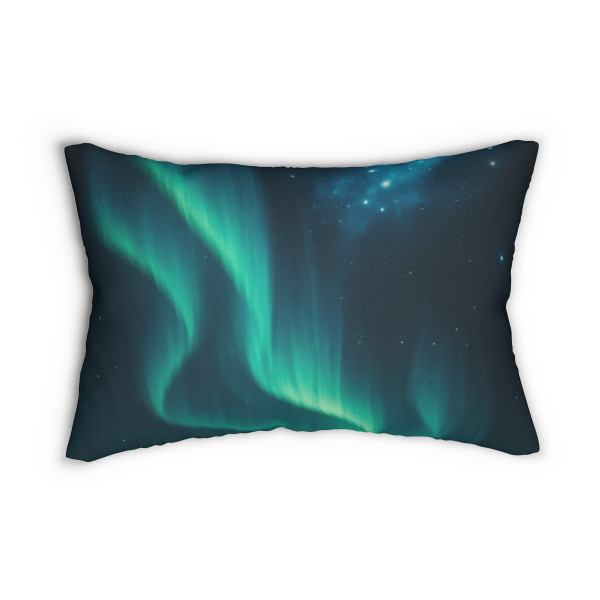 Galactic Aurora Waves - Spun Polyester Lumbar Pillow