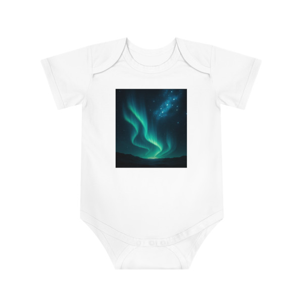 Galactic Aurora Waves - Baby Short Sleeve Bodysuit