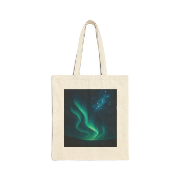 Galactic Aurora Waves - Cotton Canvas Tote Bag