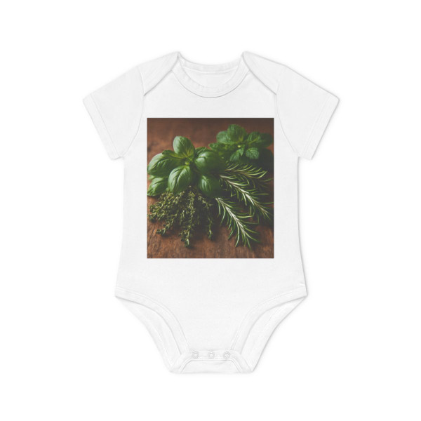 Garden Herb Symphony - Baby Organic Short Sleeve Bodysuit