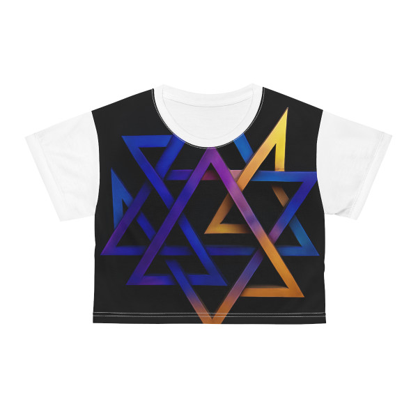Cosmic Triangle Flow - Crop Tee (AOP)