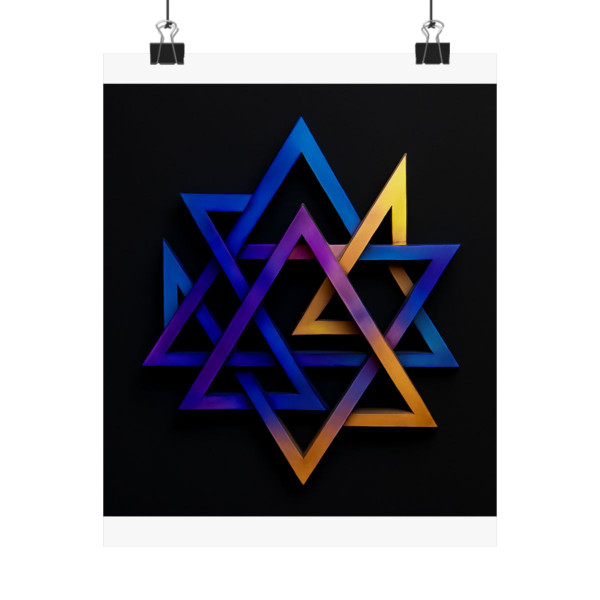 Cosmic Triangle Flow - Matte Vertical Posters