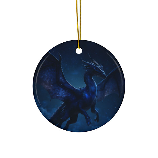 Celestial Night Wyrm - Decorative Ceramic Ornaments, Double-Sided (1pc, 3pcs, 5pcs, 10pcs)