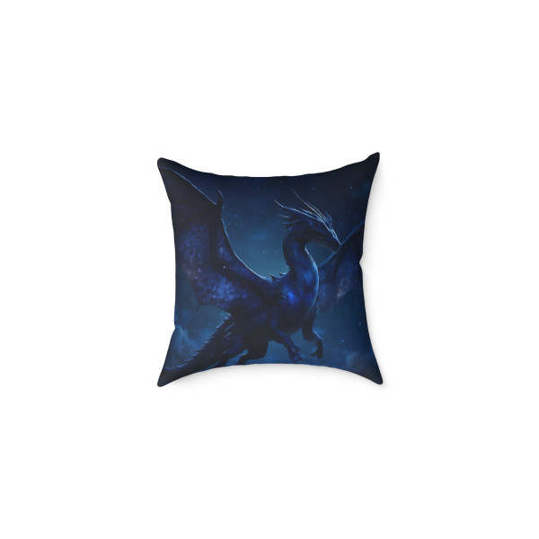 Celestial Night Wyrm - Square Poly Canvas Pillow