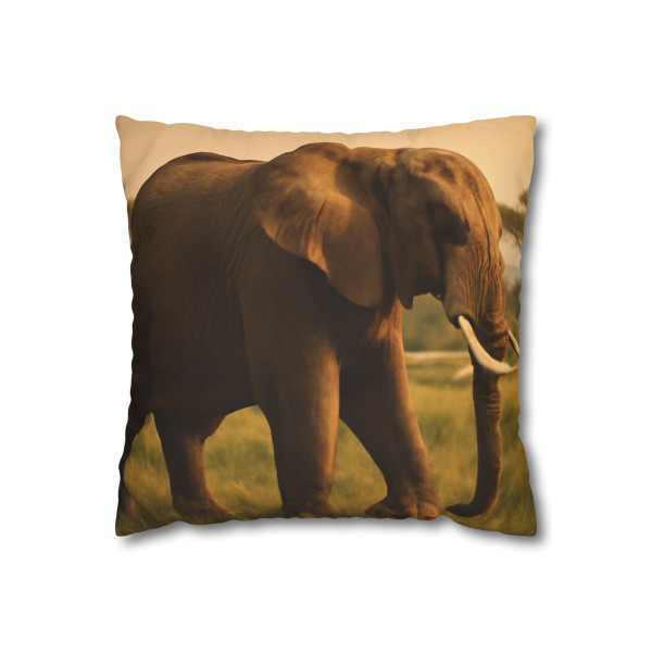 Majestic Elephant Grace - Square Poly Canvas Pillowcase