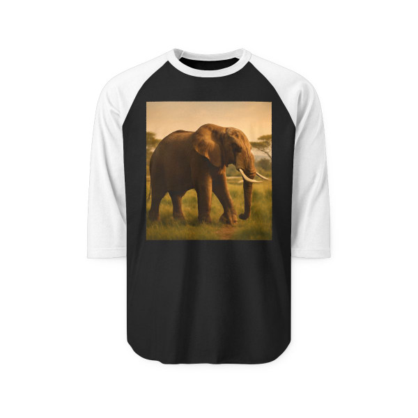 Majestic Elephant Grace - Unisex Three-Quarter Sleeve Raglan Shirt