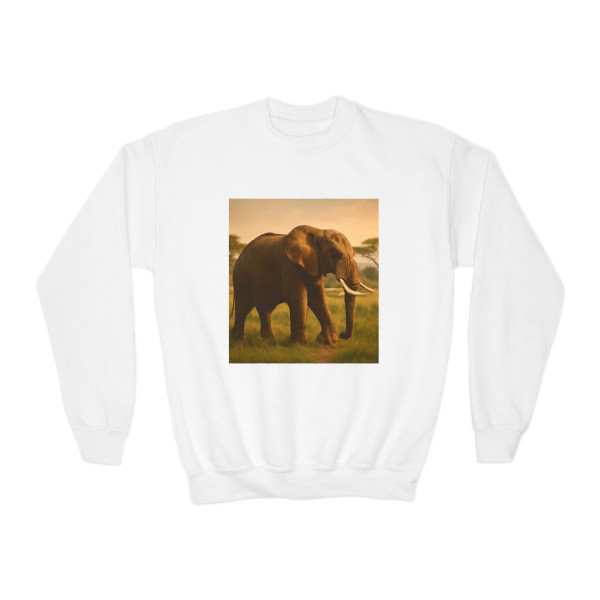 Majestic Elephant Grace - Youth Crewneck Sweatshirt