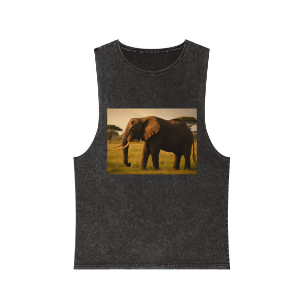 Majestic Elephant Grace - Unisex Stonewash Tank Top
