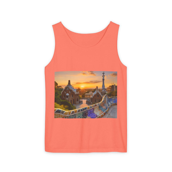 Barcelona Mosaic Dreams - Unisex Garment-Dyed Tank Top