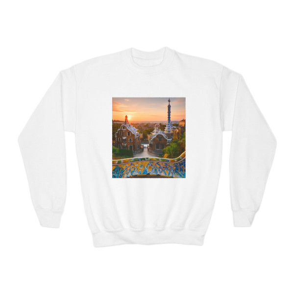 Barcelona Mosaic Dreams - Youth Crewneck Sweatshirt