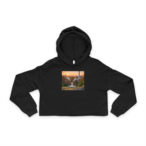 Barcelona Mosaic Dreams - Women's Cropped Hoodie