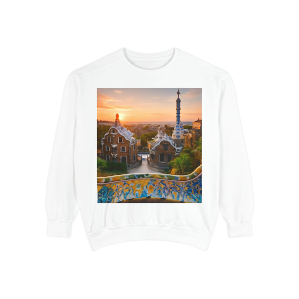 Barcelona Mosaic Dreams - Unisex Garment-Dyed Sweatshirt