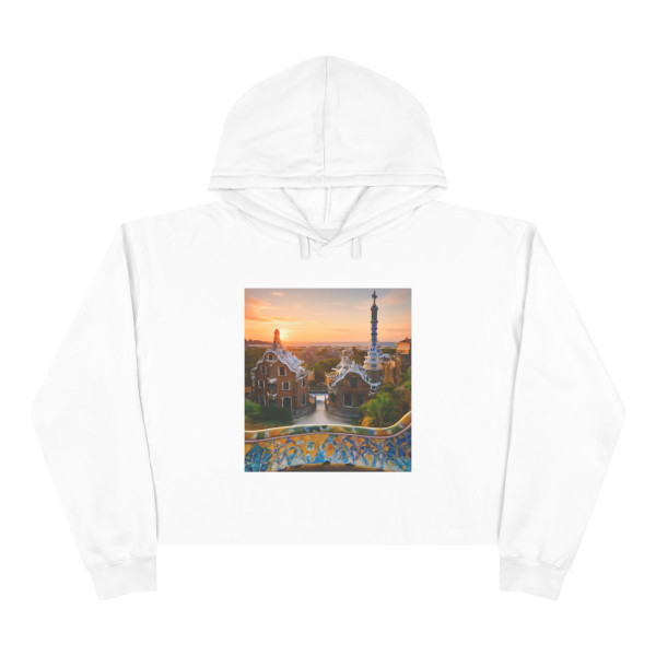 Barcelona Mosaic Dreams - Crop Hoodie