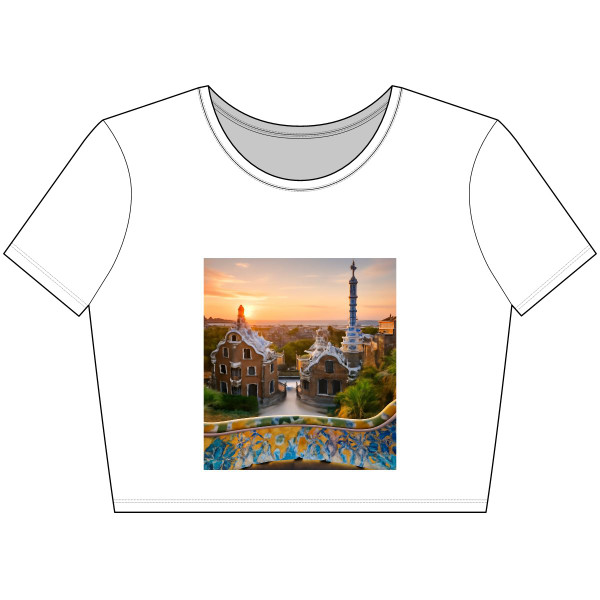 Barcelona Mosaic Dreams - Women’s Poly-Cotton Crop Tee