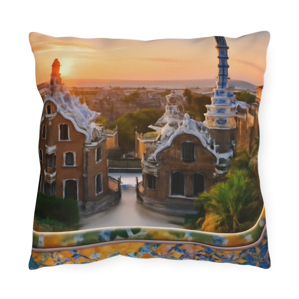 Barcelona Mosaic Dreams - Outdoor Pillows