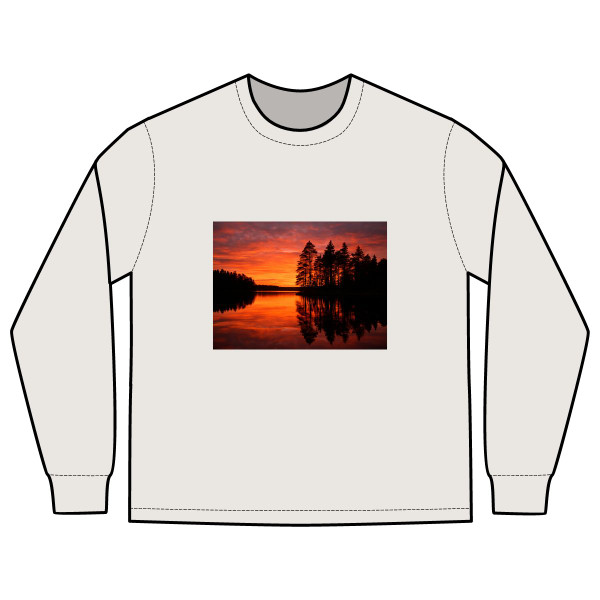 Sunset Over Tranquil Lake - Men's Heavy Faded Long Sleeve Tee