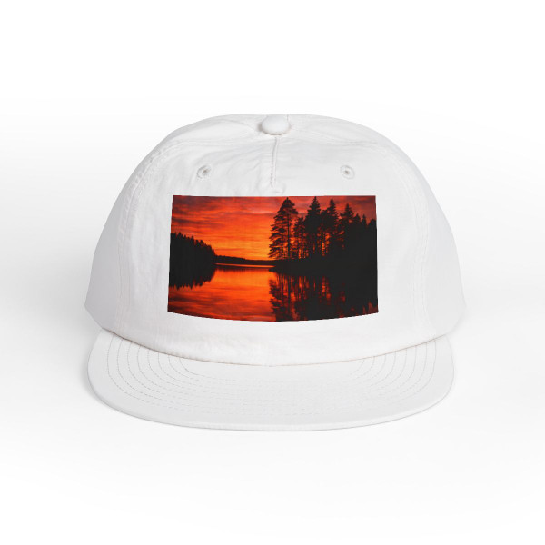 Sunset Over Tranquil Lake - Surf Cap