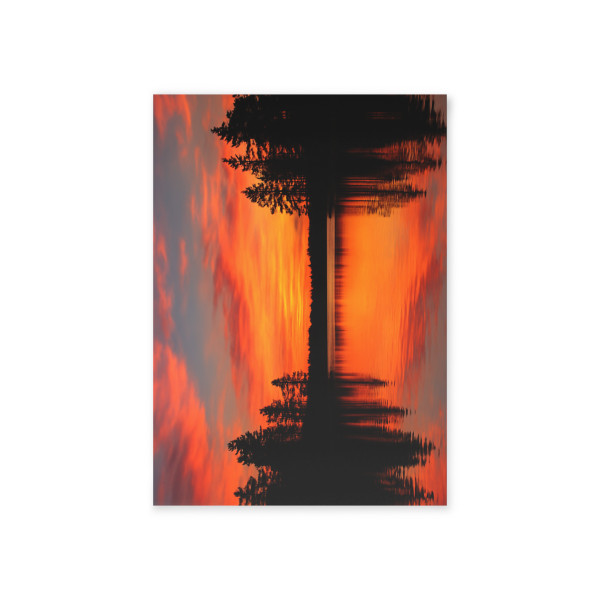 Sunset Over Tranquil Lake - Holiday Cards (Two-sided print)