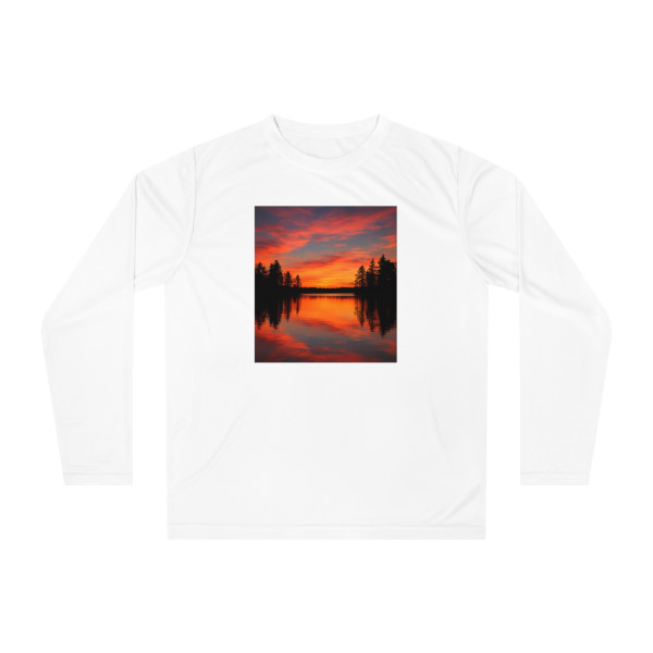 Sunset Over Tranquil Lake - Unisex Performance Long Sleeve Shirt