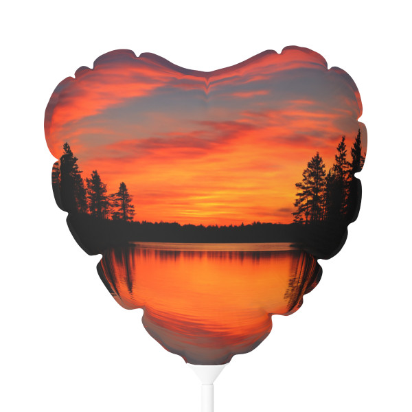 Sunset Over Tranquil Lake - Balloon (Round and Heart-shaped), 11"