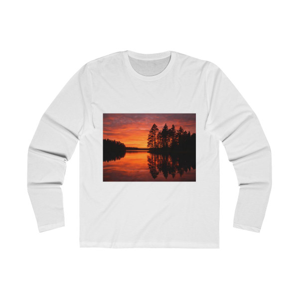 Sunset Over Tranquil Lake - Men's Long Sleeve Crew Tee