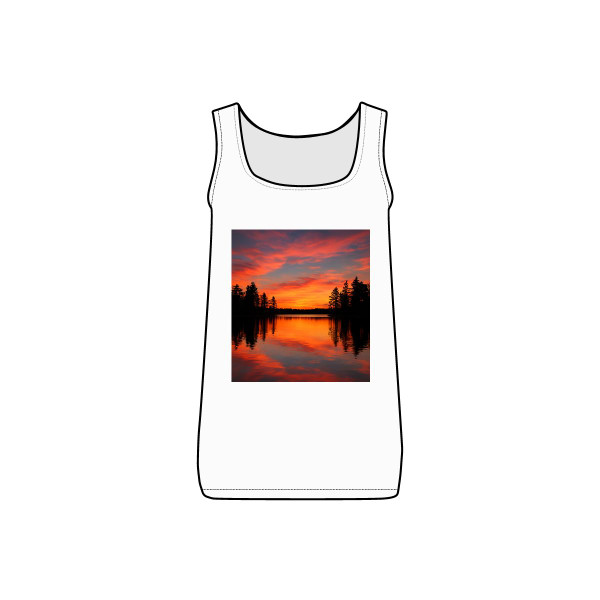 Sunset Over Tranquil Lake - Women's Micro Ribbed Tank