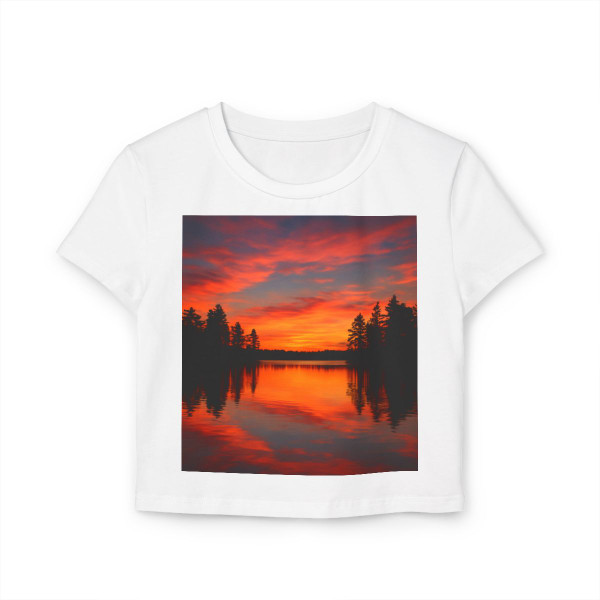 Sunset Over Tranquil Lake - Women's Baby Tee
