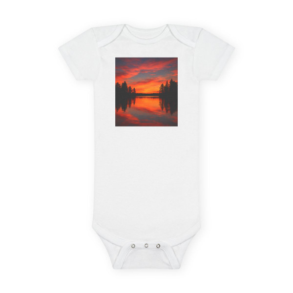Sunset Over Tranquil Lake - Baby Short Sleeve Onesie®