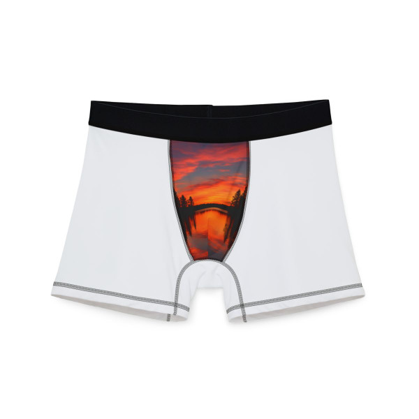 Sunset Over Tranquil Lake - Men's Boxers (AOP)