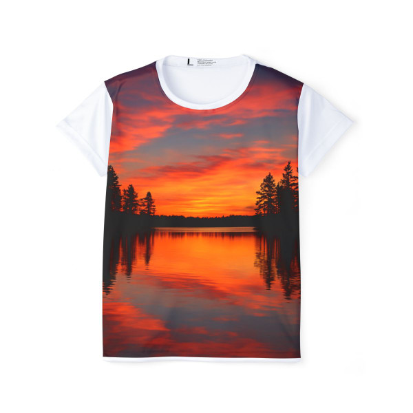 Sunset Over Tranquil Lake - Women's Sports Jersey (AOP)