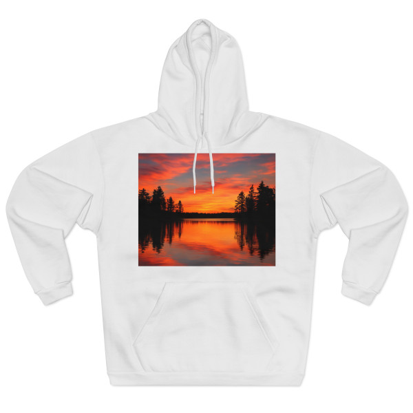Sunset Over Tranquil Lake - Unisex Pullover Hoodie