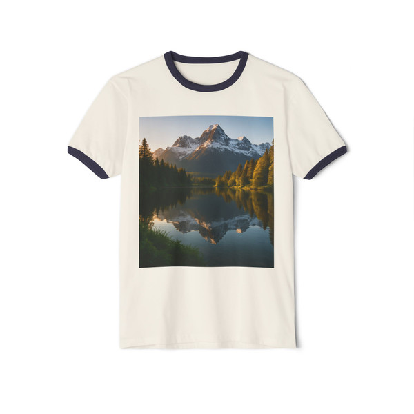 Mountain Reflections - Unisex Cotton Ringer T-Shirt
