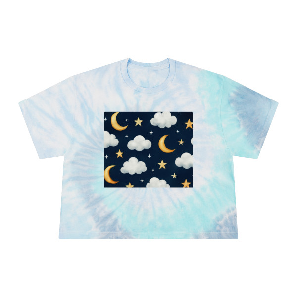 Celestial Night Whispers - Women's Tie-Dye Crop Tee