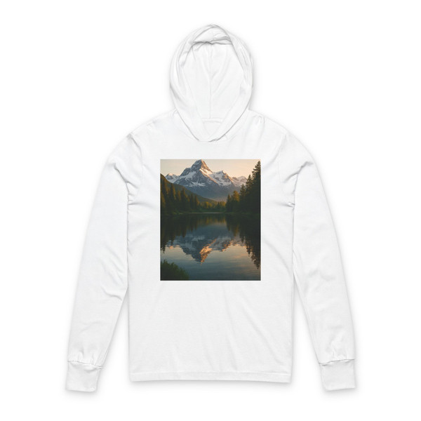 Mountain Reflections - Unisex Hooded Long Sleeve Tee
