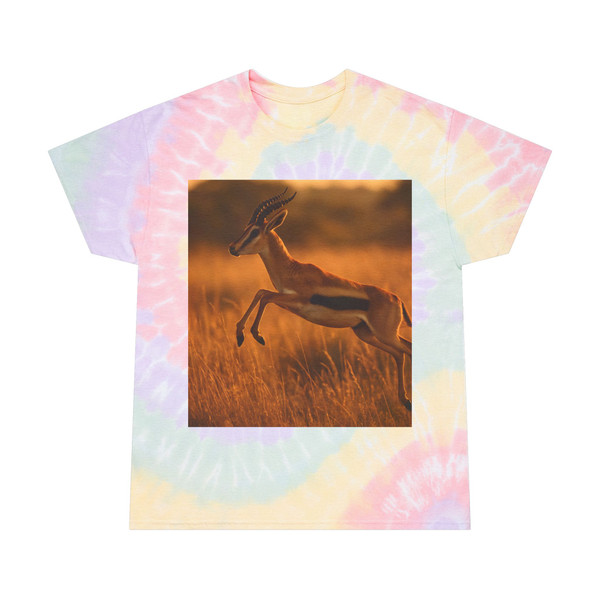 Graceful Gazelle Leap - Tie-Dye Tee, Spiral