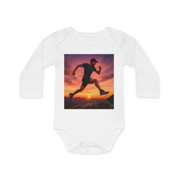 Mountain Trail Conqueror - Baby Long-Sleeve Organic Bodysuit