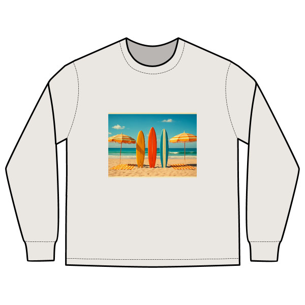 Retro Beach Vibes - Men's Heavy Faded Long Sleeve Tee