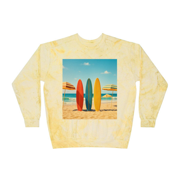 Retro Beach Vibes - Unisex Color Blast Crewneck Sweatshirt