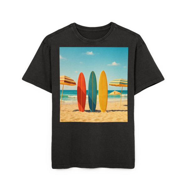 Retro Beach Vibes - Men's Acid Washed Heavy Oversize Tee