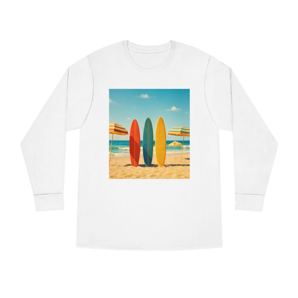 Retro Beach Vibes - Long Sleeve Crewneck Tee