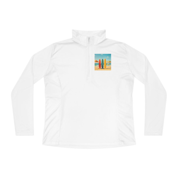 Retro Beach Vibes - Ladies Quarter-Zip Pullover
