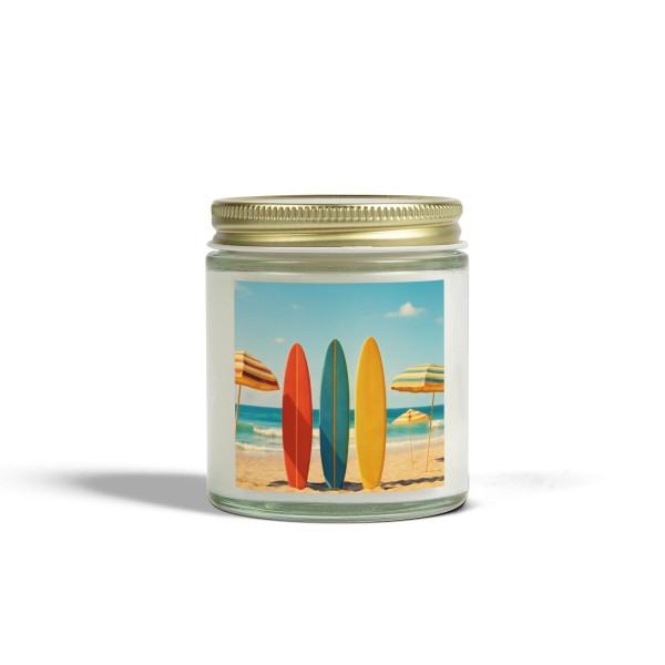 Retro Beach Vibes - Scented Candles, Coconut Apricot Wax (4oz, 9oz)