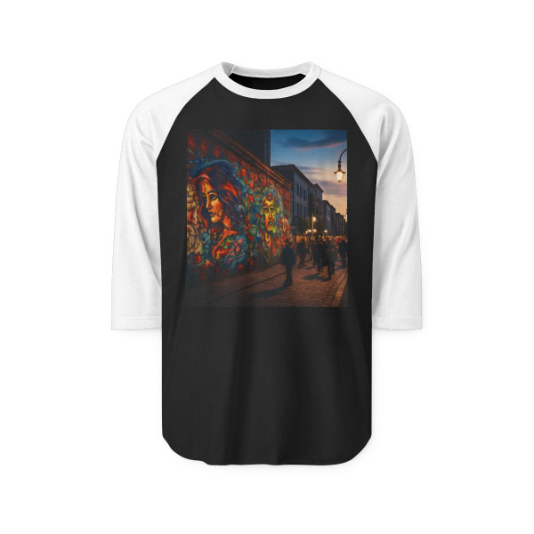 Berlin Graffiti Vibrance - Unisex Three-Quarter Sleeve Raglan Shirt