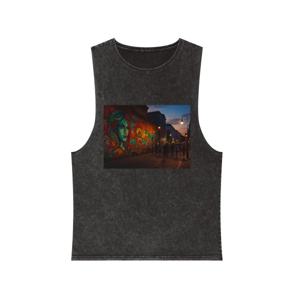 Berlin Graffiti Vibrance - Unisex Stonewash Tank Top