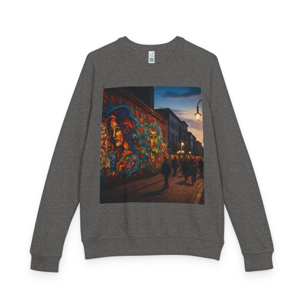 Berlin Graffiti Vibrance - Unisex French Terry Raglan Crewneck