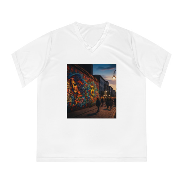 Berlin Graffiti Vibrance - Women's Performance V-Neck T-Shirt