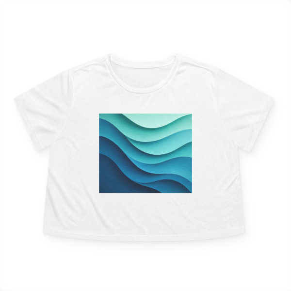 Ethereal Wave Dance - Women's Flowy Cropped Tee