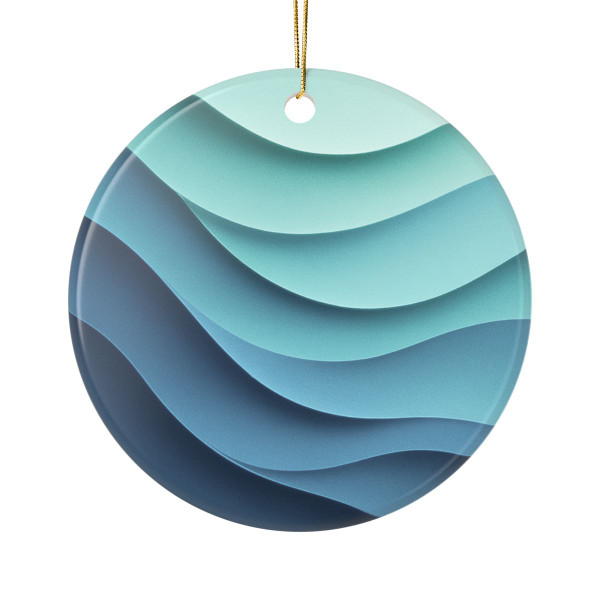 Ethereal Wave Dance - Ceramic Ornaments, 2-Side Print